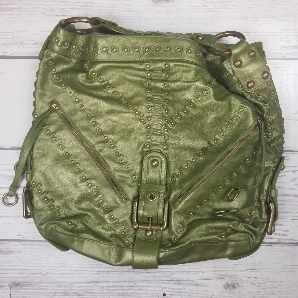 Isabella Fiore XL metallic studded shoulder bag